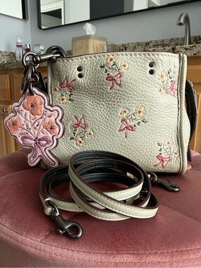 Coach Rogue 17 with Floral Bow Print (26835) and Floral Bow Charm